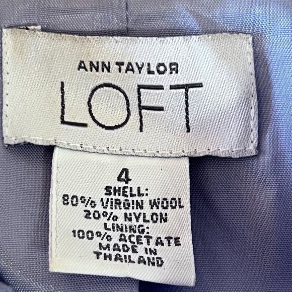 Ann Taylor Loft virgin wool,blazer periwinkle women's sz 4, light blue - Picture 15 of 16